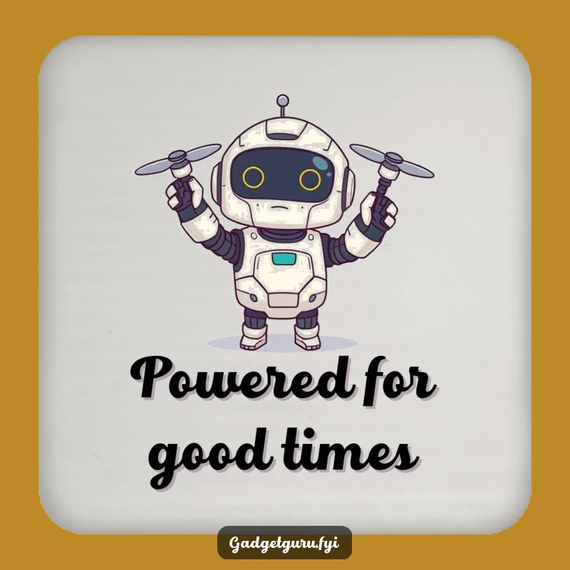 Funny Robot Drone Coaster: Techie Protection - Hilarious Drink Gift!