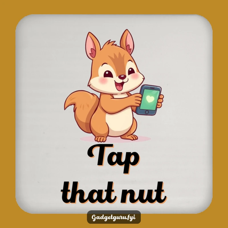 Funny Squirrel Smartphone Coaster - Hilarious Protection for Your Drink