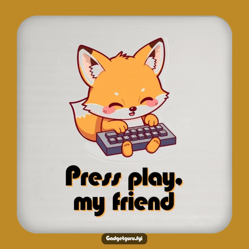 Funny Kawaii Fox Coaster: Protect Surfaces with Cute Typing Flair