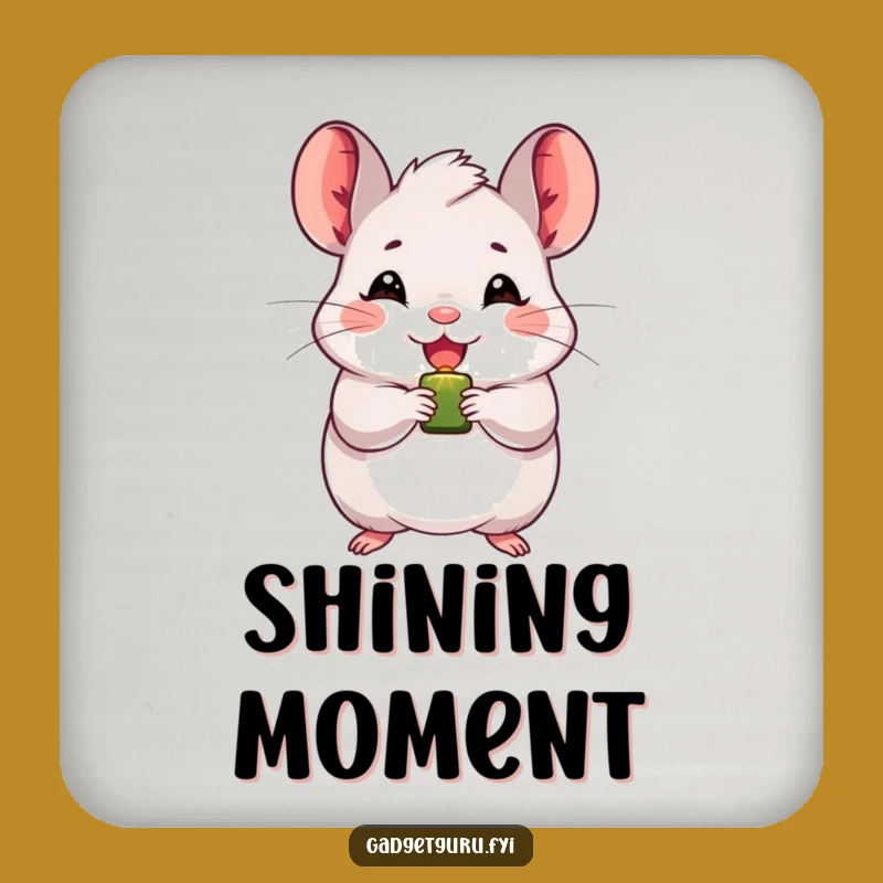 Funny Chinchilla Drink Coaster: Protect Surfaces with Light, a Cheerful Gift
