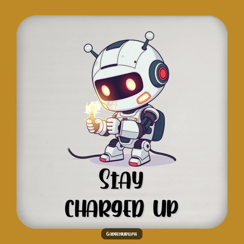 Funny Robot Tinkering Drink Coaster - Protect Surfaces with Tech Flair