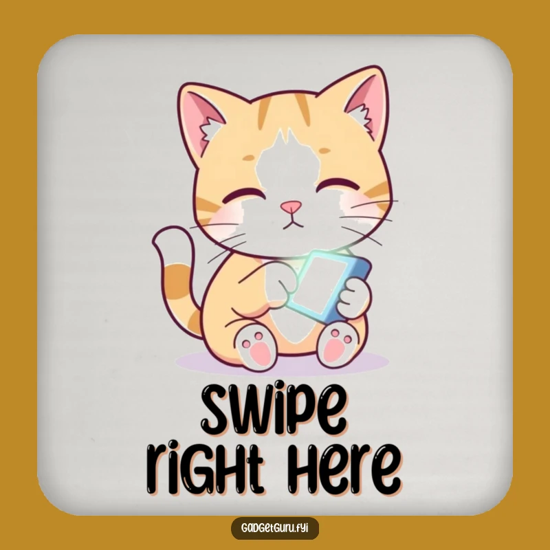 Funny Cat Screen Paw Coaster - Protect Surfaces with Feline Humor Gift!