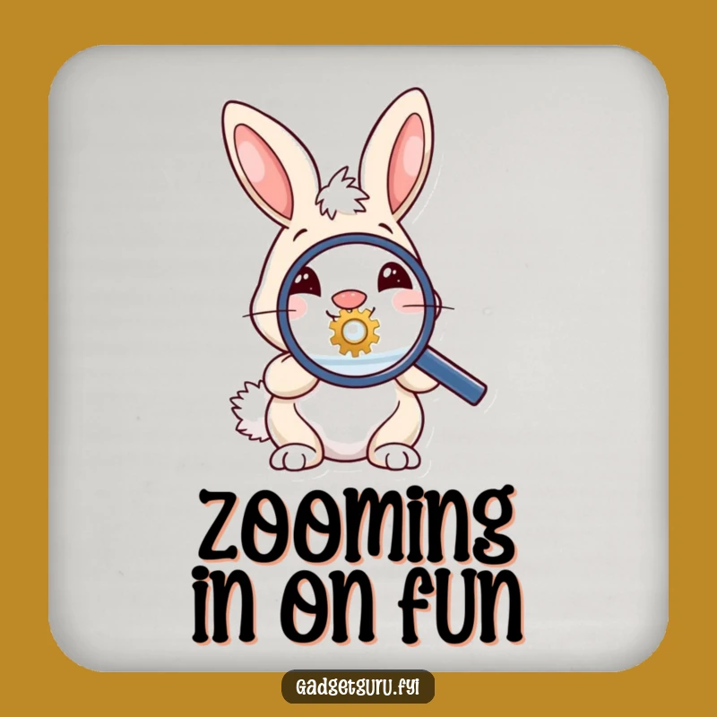 Funny Bunny Magnifying Coaster - Whimsical Gift for Table Protection