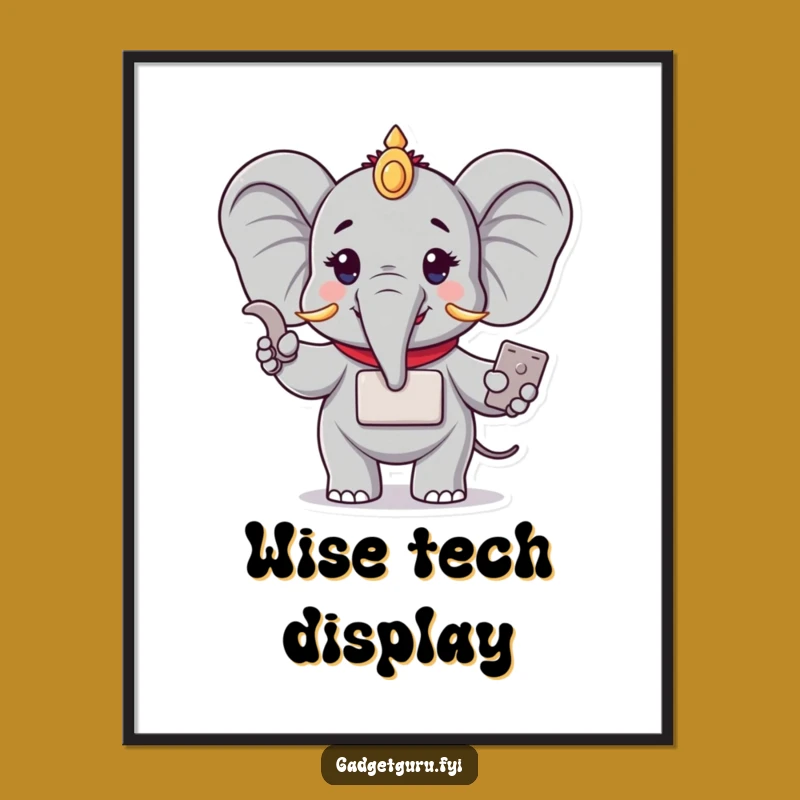 Funny Elephant Tech Poster: Hilarious Art for the Savvy Space