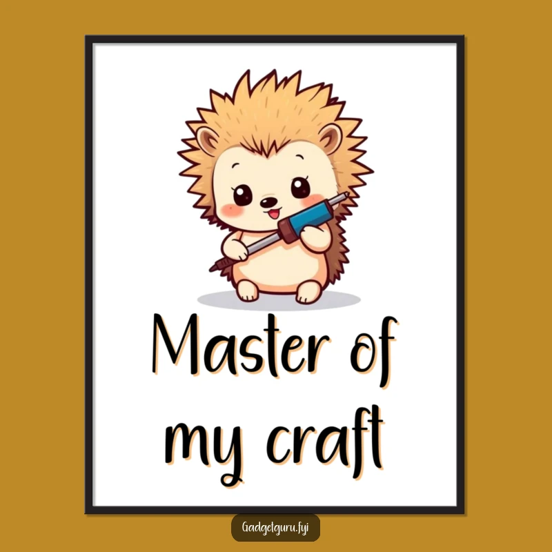 Funny Hedgehog Maker Poster: DIY Decor for the Aspiring Engineer