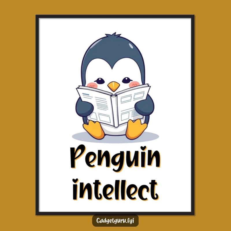 Funny Penguin Poster: Tech Manual Art, a Smart & Hilarious Study Gift!
