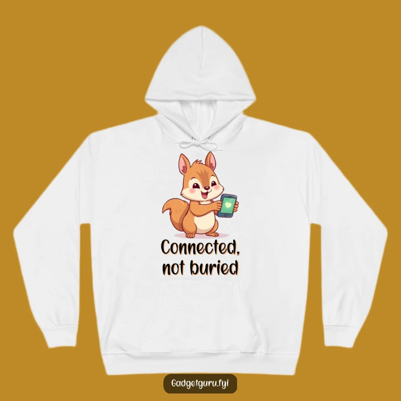 Funny Squirrel Smartphone Hoodie - Cozy & Hilarious Tech Nutty Gear