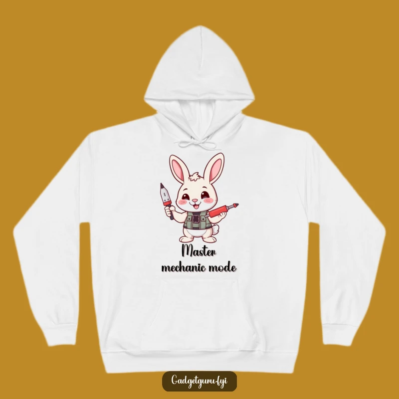 Cozy Funny Bunny Fixer Hoodie: Warm & Hilarious for the Handyman