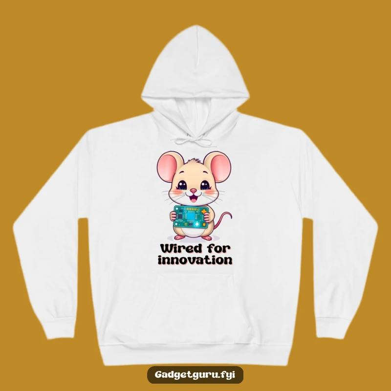 Cozy Funny Mouse Circuit Hoodie - Warm & Nerdy Tech Wear