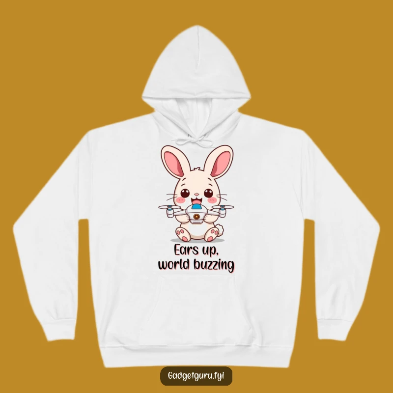 Funny Rabbit Drone Pilot Hoodie - Cozy Tech Lover's Warm Funny Gift!