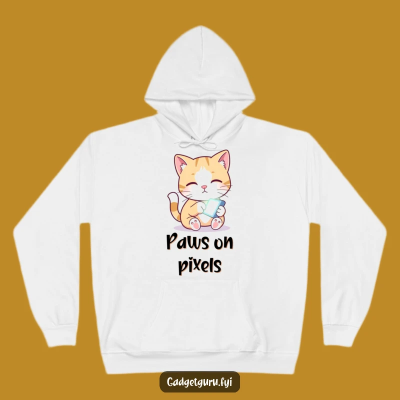 Funny Cat Screen Paw Hoodie - Cozy Tech Lover's Warm Funny Gift!