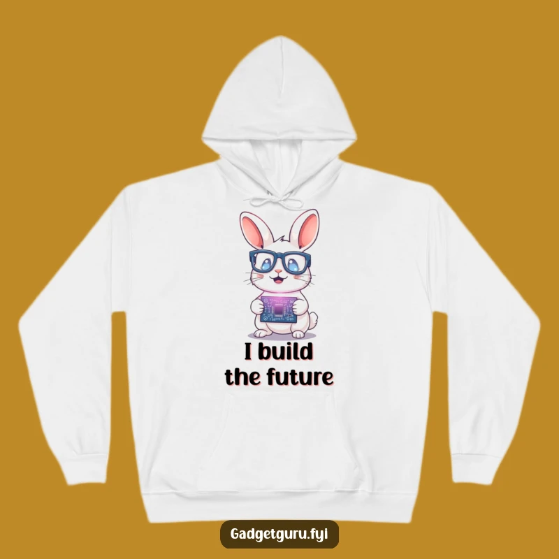 Funny Rabbit Scientist Hoodie: Cozy Circuit Board Gift