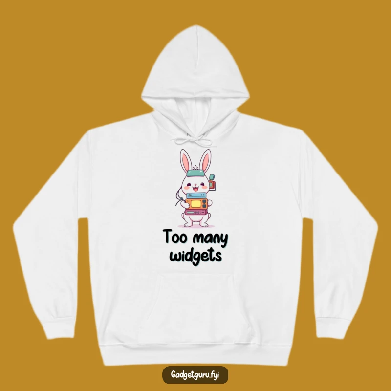 Funny Rabbit Tech Balance Hoodie: Cozy and Hilarious Gadget Lover Gift