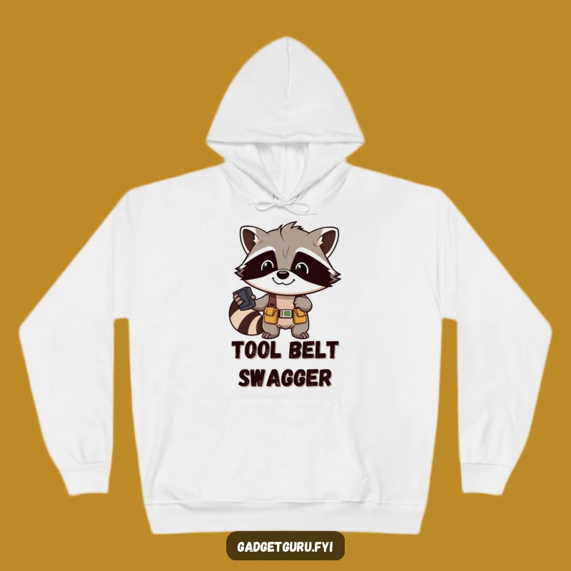 Funny Raccoon Mechanic Hoodie: Cozy Warmth for the Ultimate DIY and Funny Gift Seeker