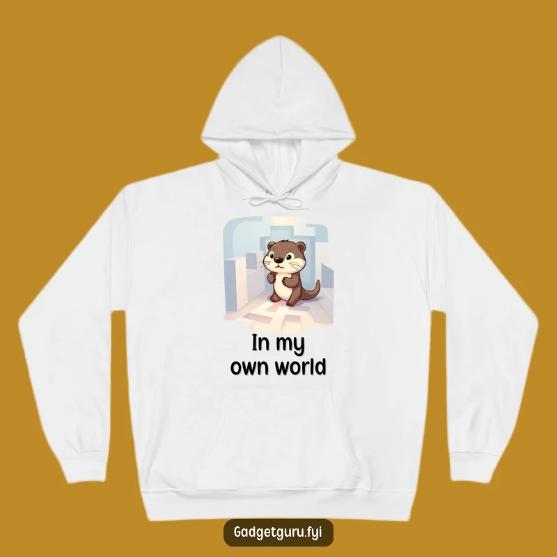 Funny Otter Maze Hoodie: Determined Character's Glowing Path