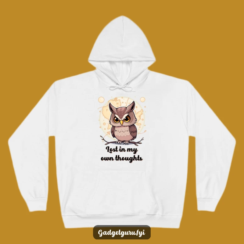 Cozy Funny Owl Hoodie: Warm Up with a Curious Owl Map Design Gift