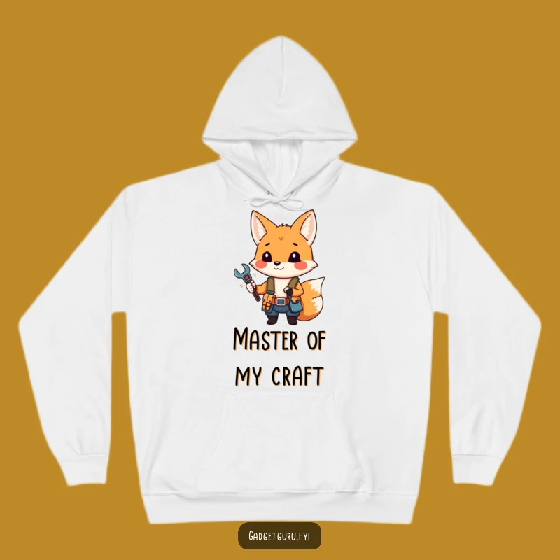 Funny Fox Mechanic Hoodie - Cozy DIYer's Warm Funny Gift!