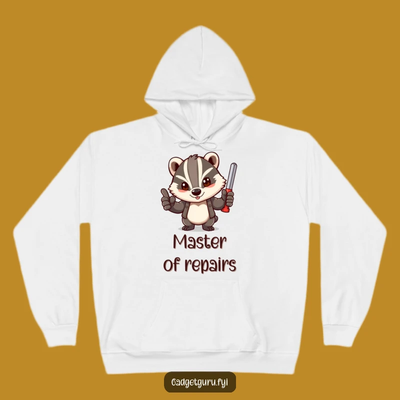Funny Badger Tool Hoodie - Cozy & Determined DIY Companion