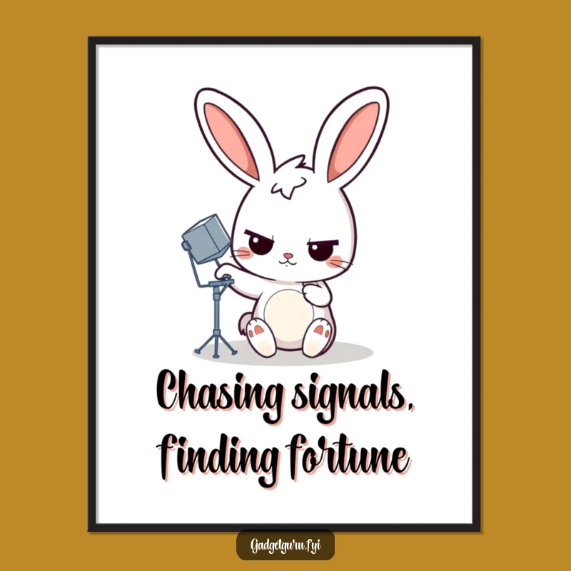 Funny Free Printable Wall Art: Rabbit Adjusts Dish - Quirky Downloadable Decor