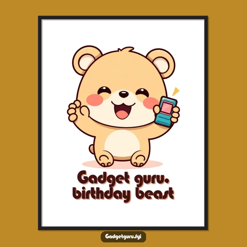 Funny Free Printable Wall Art: Bear Gadget Decor, DIY Downloadable Gift!