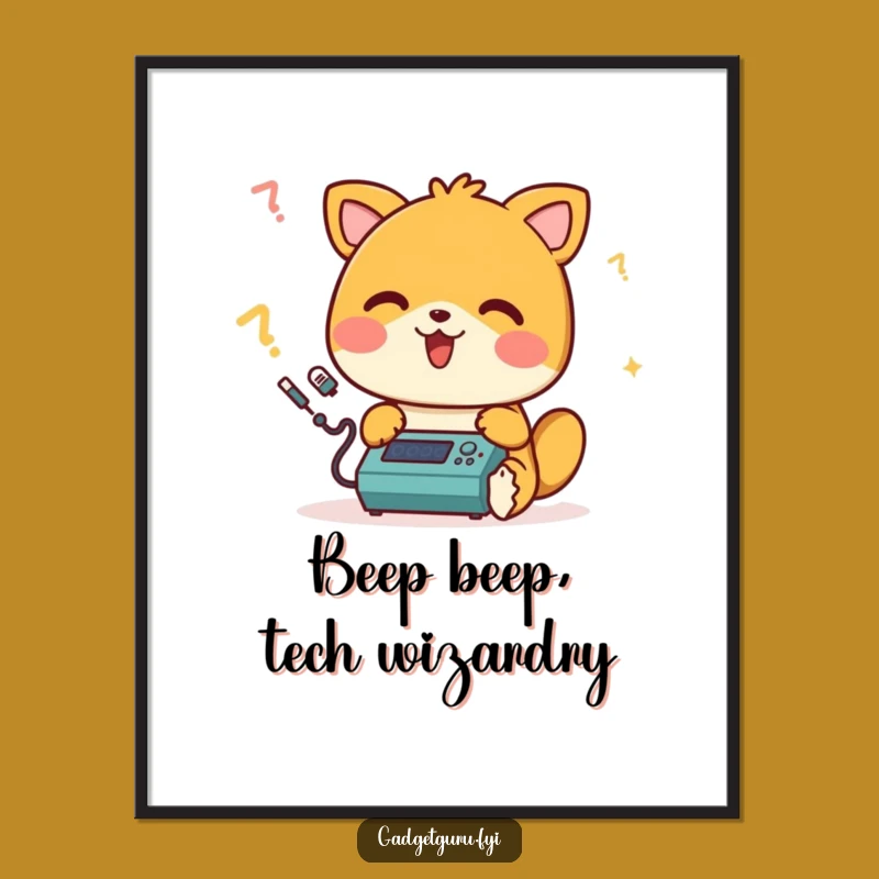 Funny Free Printable Wall Art: Happy Animal Coder - Quirky Downloadable Decor!