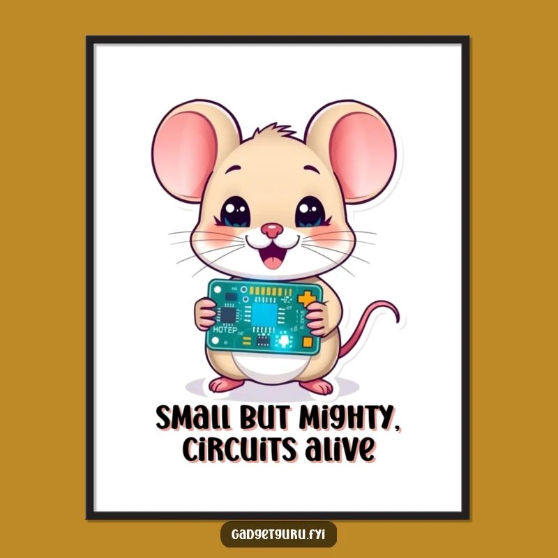 Funny Free Printable Wall Art: Mouse Techie, Nerdy Downloadable Decor!