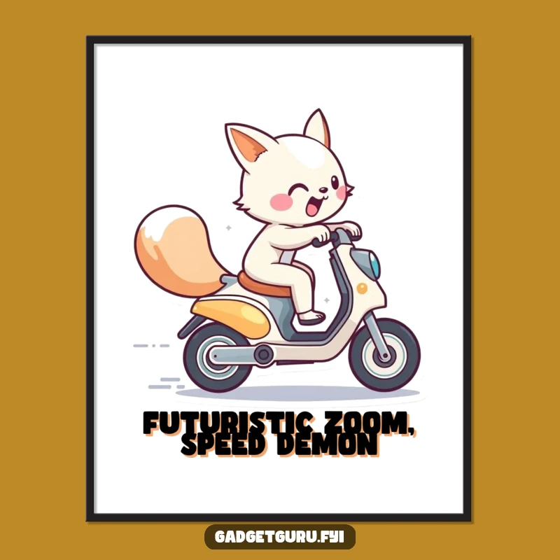 Funny Free Printable Wall Art: Animal Scooter Zoom - Quirky Downloadable Decor!