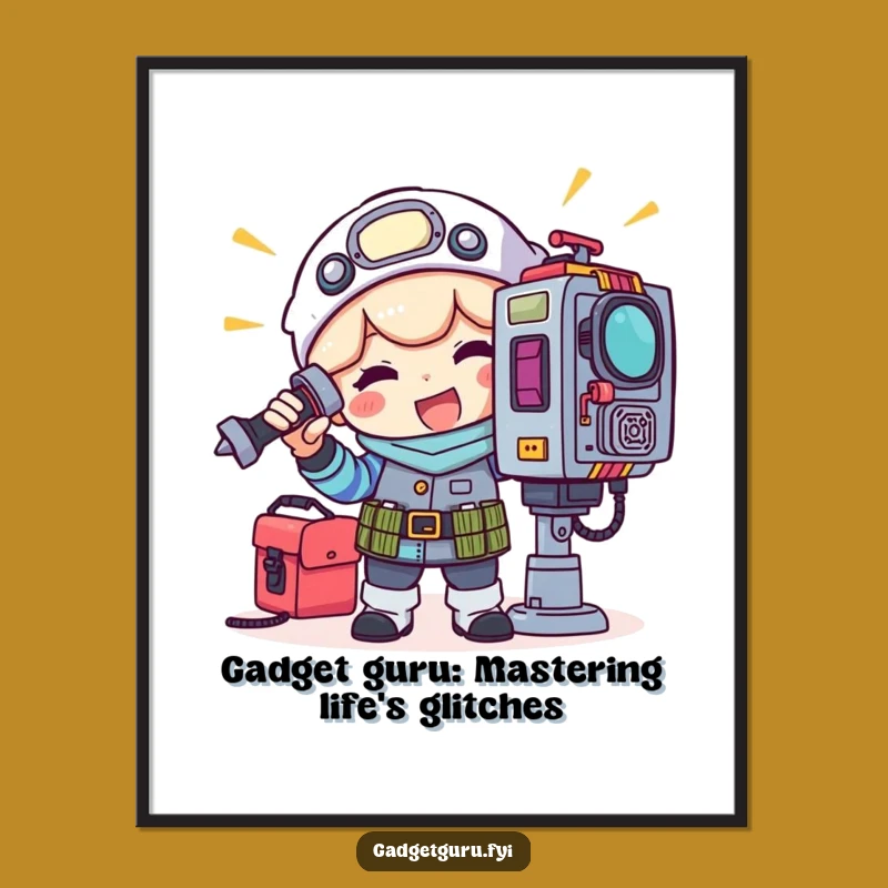 Funny Free Printable Wall Art: Gadget Genius Character - Quirky DIY Downloadable Decor!