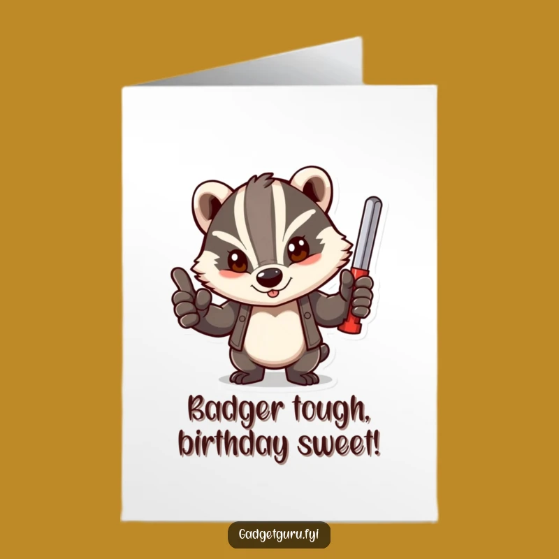 Free Printable Badger Birthday Card - Funny DIY Downloadable Gift
