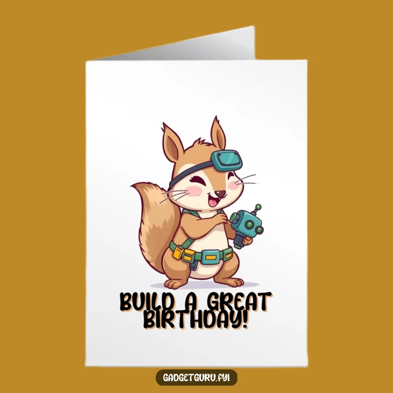 Free Printable Birthday Card: Squirrel Mechanic - Funny DIY Downloadable Gift