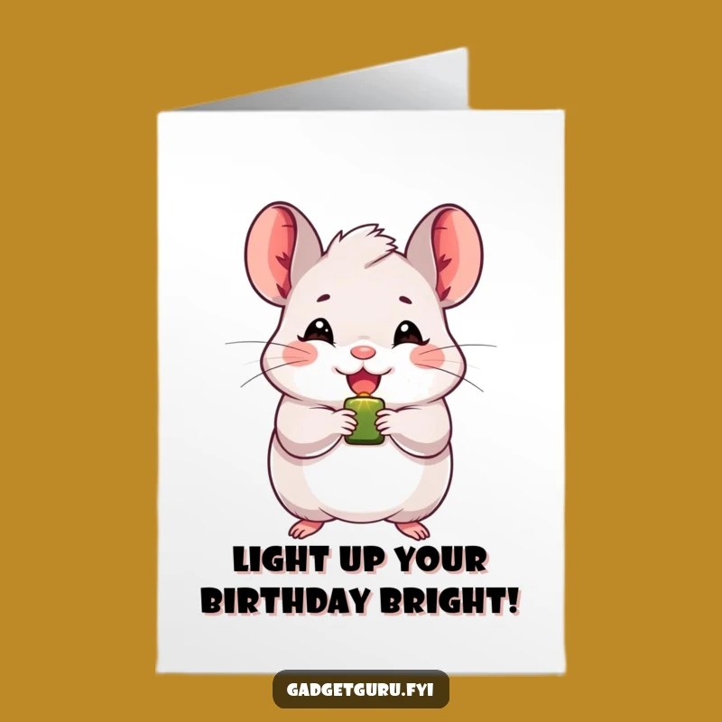Free Printable Cheerful Chinchilla Birthday Card: Funny Downloadable Gift for a Bright Celebration