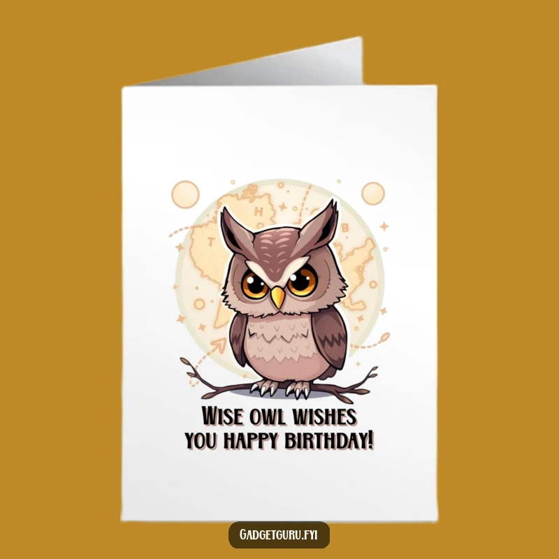 Free Printable Funny Owl Map Birthday Card - Downloadable Humorous Gift