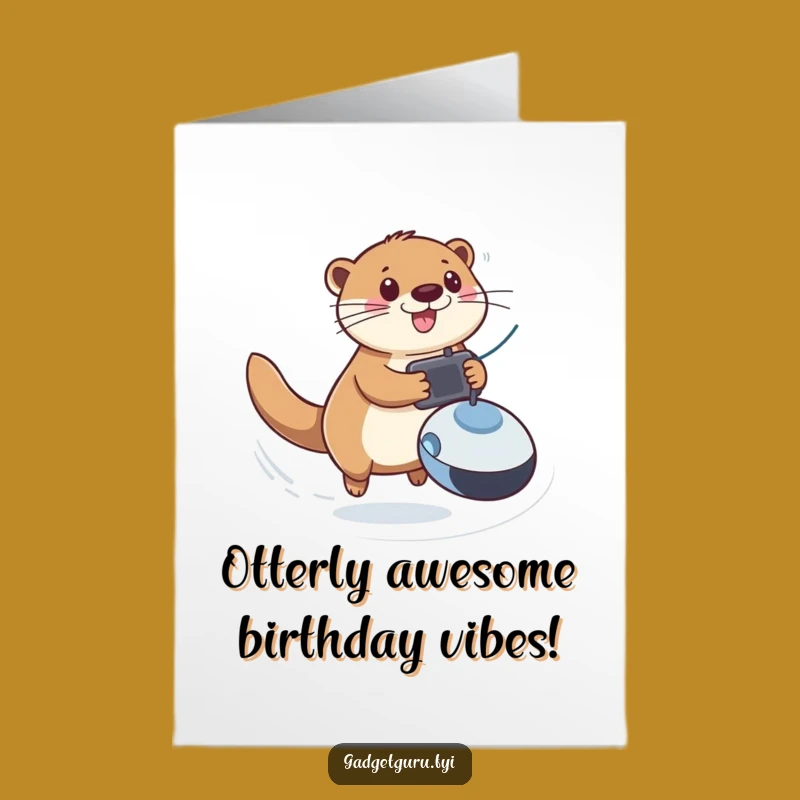 Free Printable Otter Birthday Card - Funny DIY Downloadable Gift