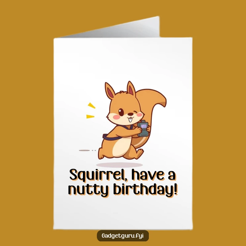 Free Printable Squirrel Card: Fast Gadget Birthday Fun, Downloadable Gift