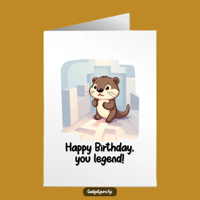 Free Printable Otter Maze Birthday Card - Funny Downloadable DIY Gift for the Driven