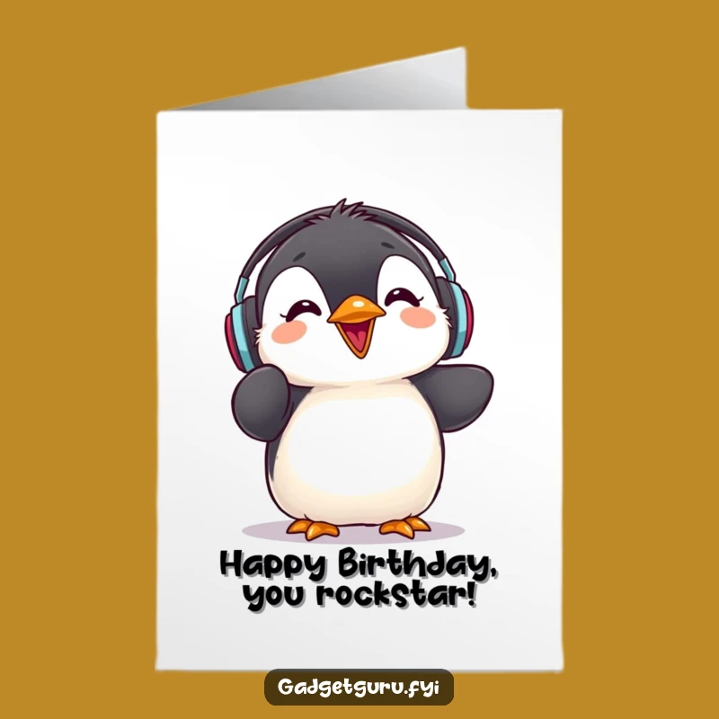 Free Printable Penguin Music Birthday Card: Fun Downloadable for a Tune-Loving Celebration