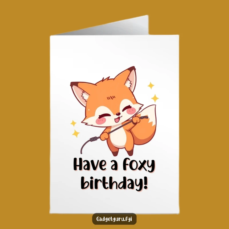 Mischievous Fox Birthday Card: Free Printable & Playful Downloadable Gift