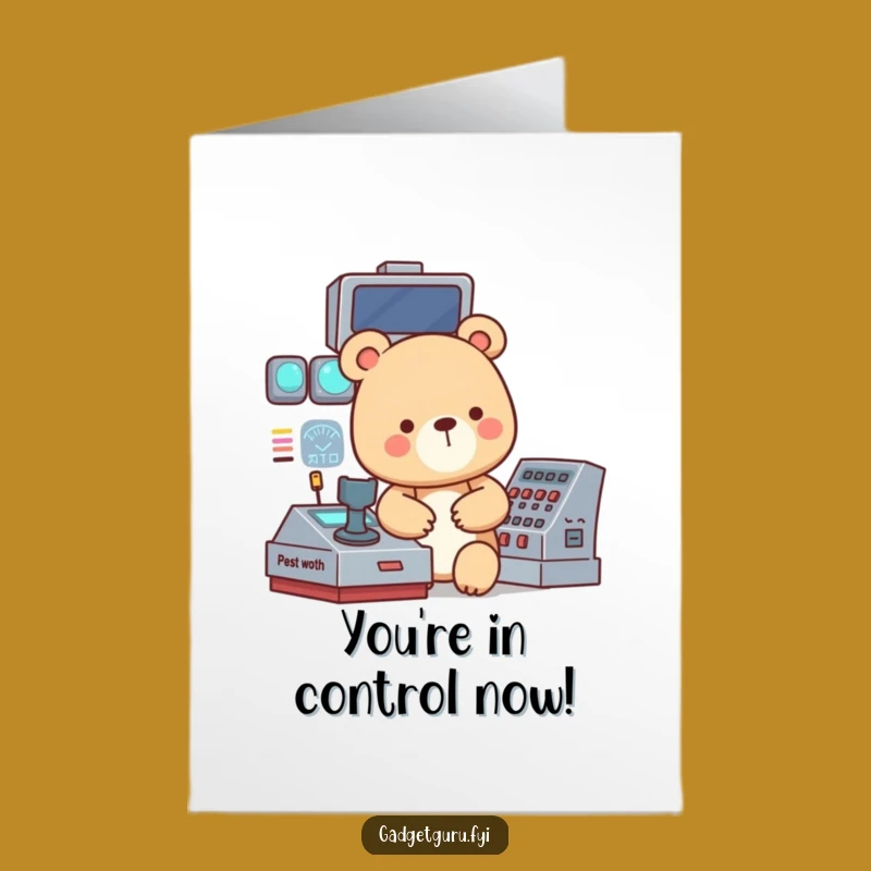 Free Printable Bear Techie Congrats Card - Hilarious Downloadable Gift for Achievers