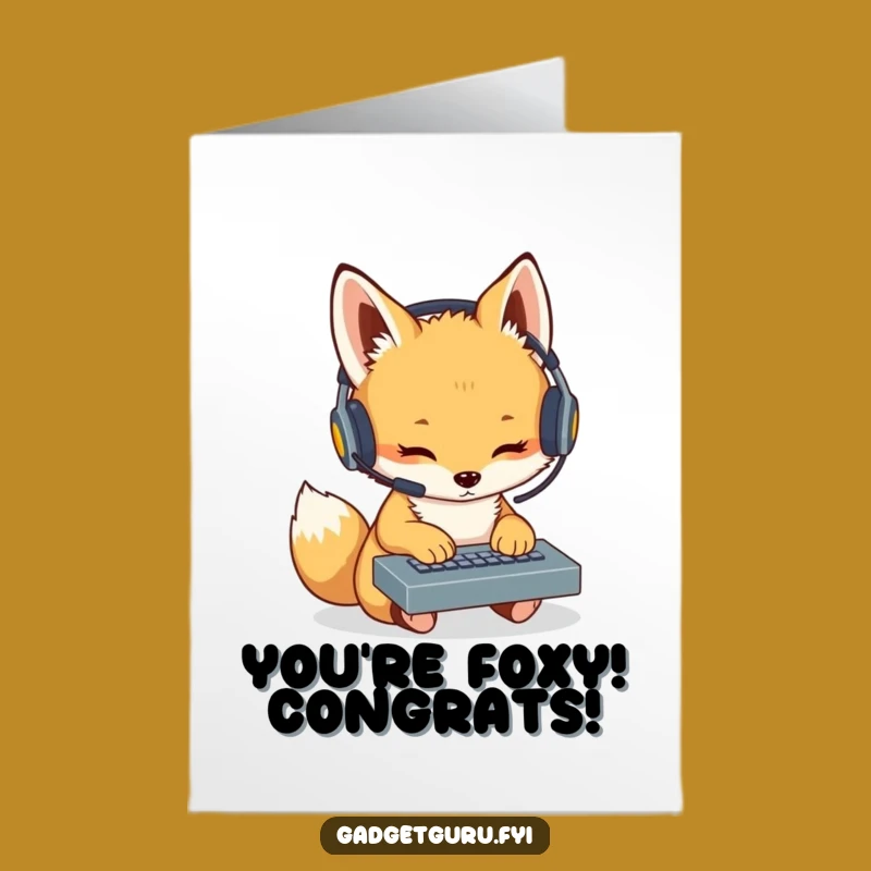Free Printable Congrats Card: Fox Cub Coder - Success Downloadable!