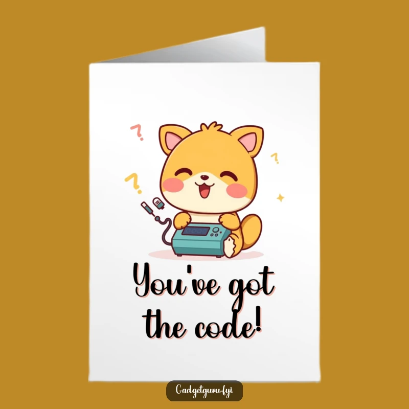 Free Printable Congrats Card: Happy Animal Coder - Funny Downloadable Gift!