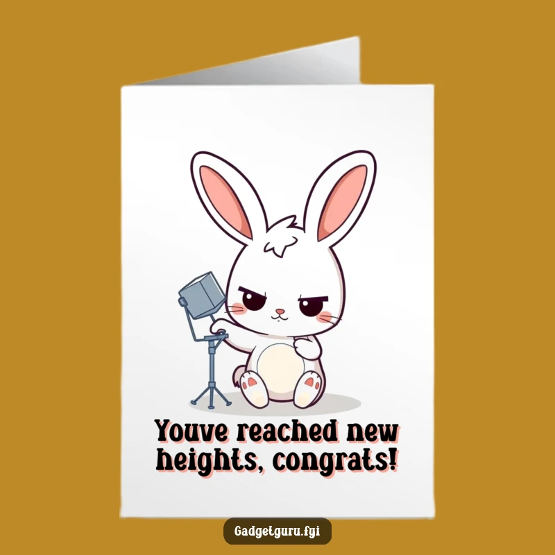 Free Printable Congrats Card: Rabbit Adjusts Dish - Funny Downloadable Gift!