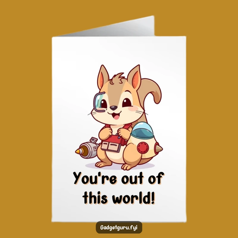 Free Printable Congrats Card: Squirrel Engineer Humor Downloadable Gift