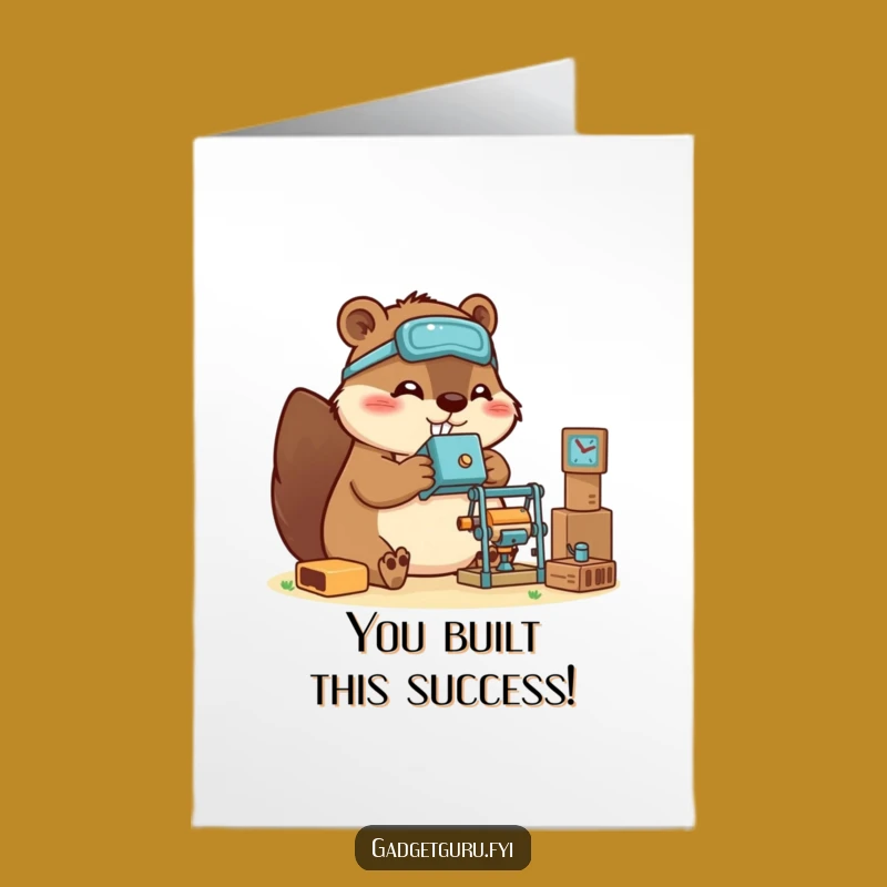 Free Printable Beaver Congratulations Card: Humorous Downloadable Gift for Clever Creations