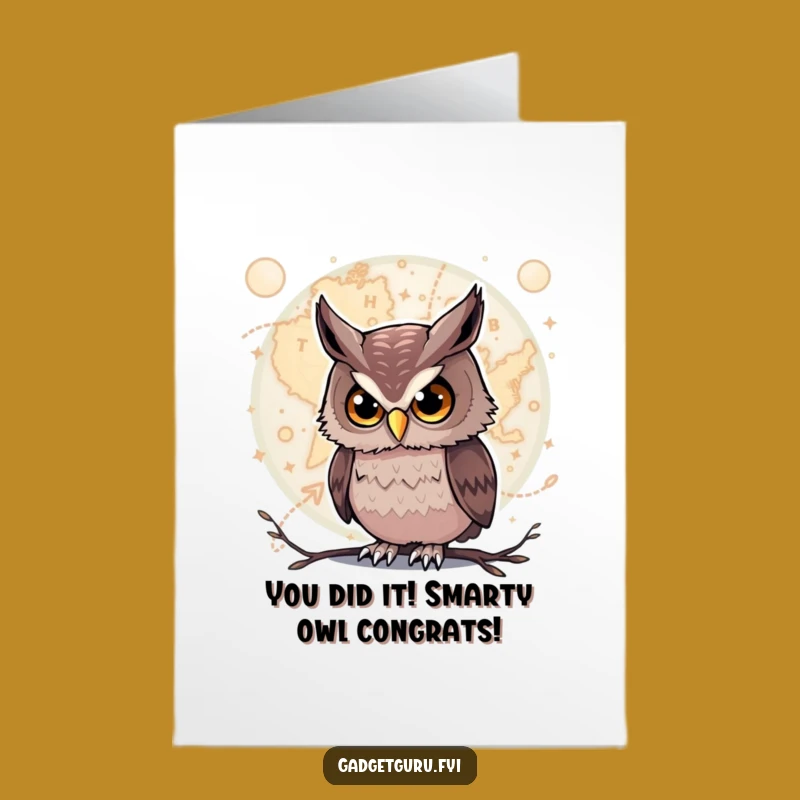 Free Printable Funny Owl Map Congratulations Card - Downloadable Humorous Gift