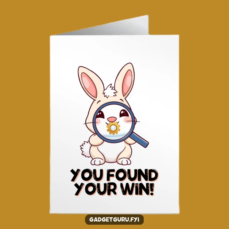 Free Printable Congratulations Card: Bunny Finds Success - Humorous Downloadable Art!