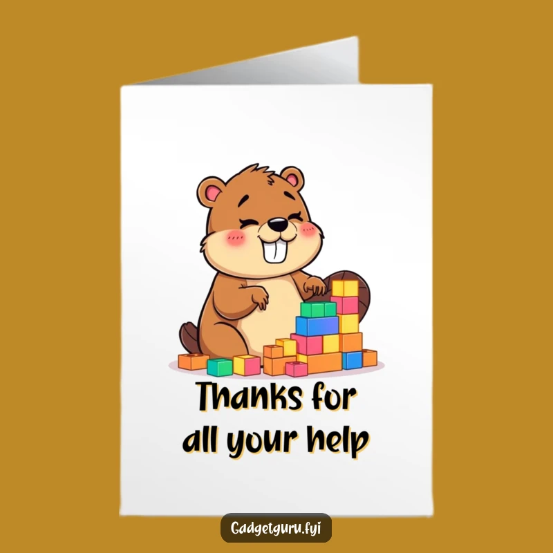 Free Printable Beaver Thank You Card - Funny Downloadable DIY Gift for Expressing Gratitude