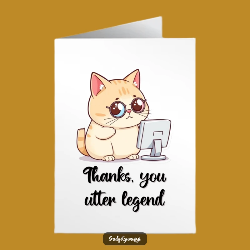 Free Printable Monocle Cat Thank You Card: Critical Downloadable for a Superior Act