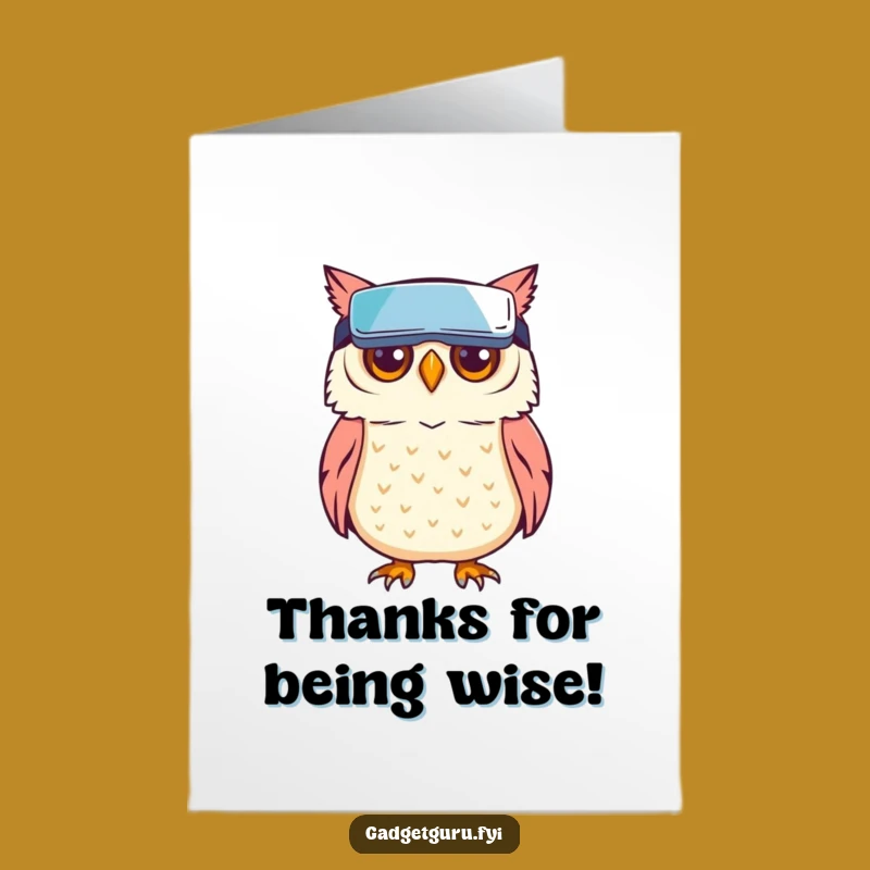 Free Printable Owl VR Thank You Card: Virtual Gratitude Downloadable