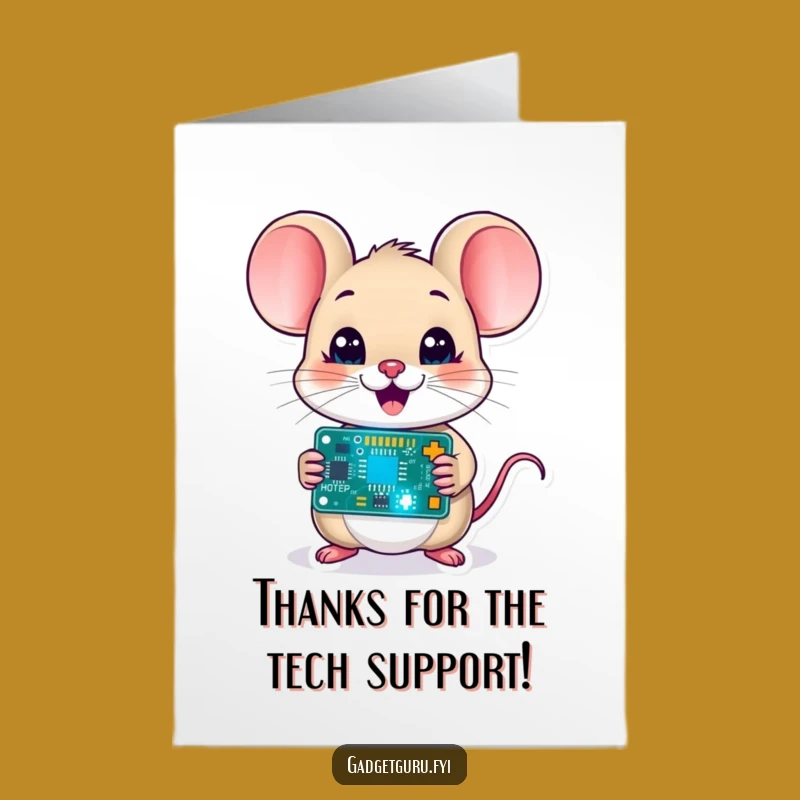 Free Printable Thank You Card: Mouse Techie, Smart Downloadable Gift!