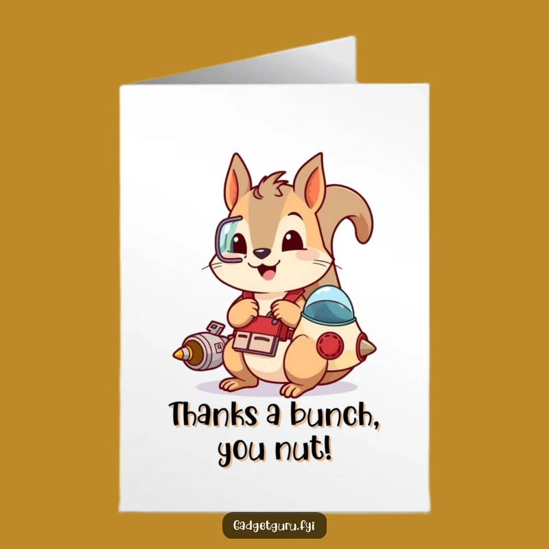 Free Printable Thank You Card: Squirrel Tinkerer Funny Downloadable